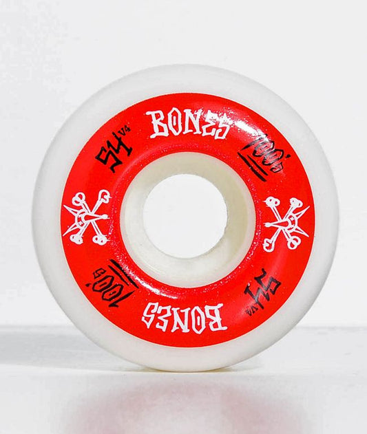 Bones 100 Ringers 54mm Red and White Skateboard Wheels - Soul Performance Surf & Skate - Bones