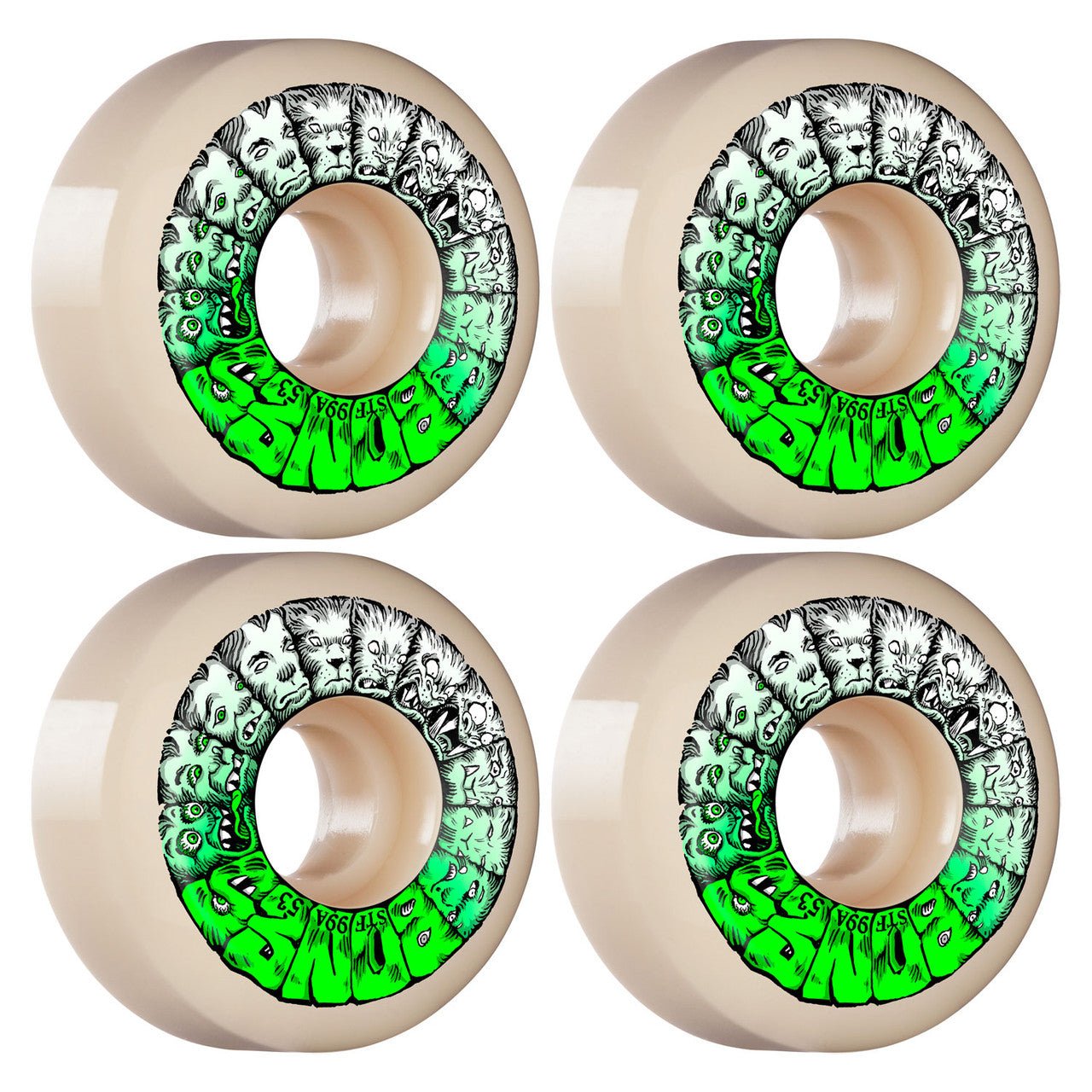 Bones STF V5 Sidecut Weird Wolf Wheels 53mm 99A - Soul Performance Surf & Skate - Bones