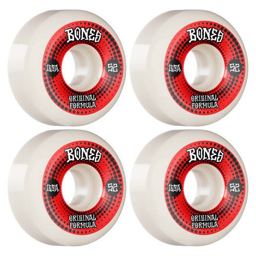 BONES WHEELS OG Formula Skateboard Wheels Originals 52mm V5 Sidecut 4pk White 100A - Soul Performance Surf & Skate - Bones