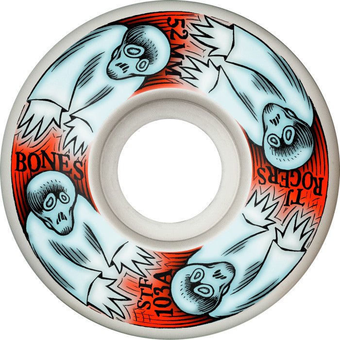 BONES WHEELS PRO STF Skateboard Wheels Rogers Whirling Specters 52mm V3 Slims 103A 4pk - Soul Performance Surf & Skate - Bones