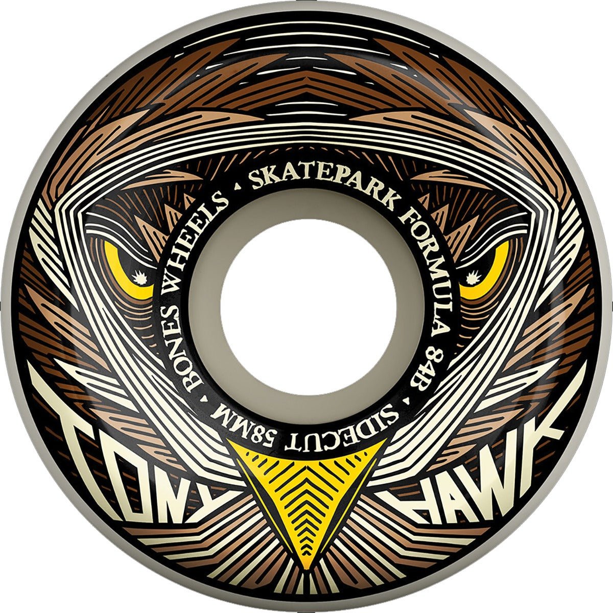 Bones Wheels Tony Hawk SPF V5 Sidecut Night Hawk White Skateboard Wheels - 58mm 84b (Set of 4) - Soul Performance Surf & Skate - Bones