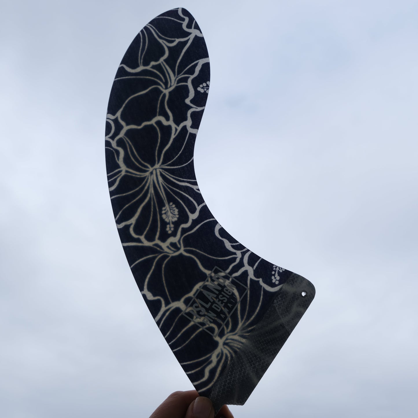 Island Fin Design Wing Fin Black Hibiscus 7" - Soul Performance Surf & Skate - Island Fin Design