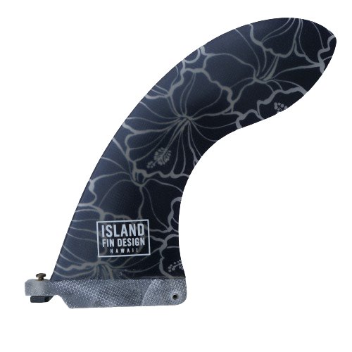 Island Fin Design Wing Fin Black Hibiscus 7" - Soul Performance Surf & Skate - Island Fin Design