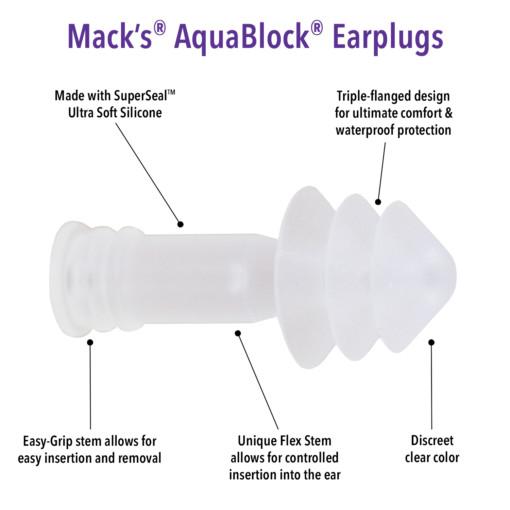 Mack's Aqua Block Earplugs (2 Pair) - Soul Performance Surf & Skate - Block Surf