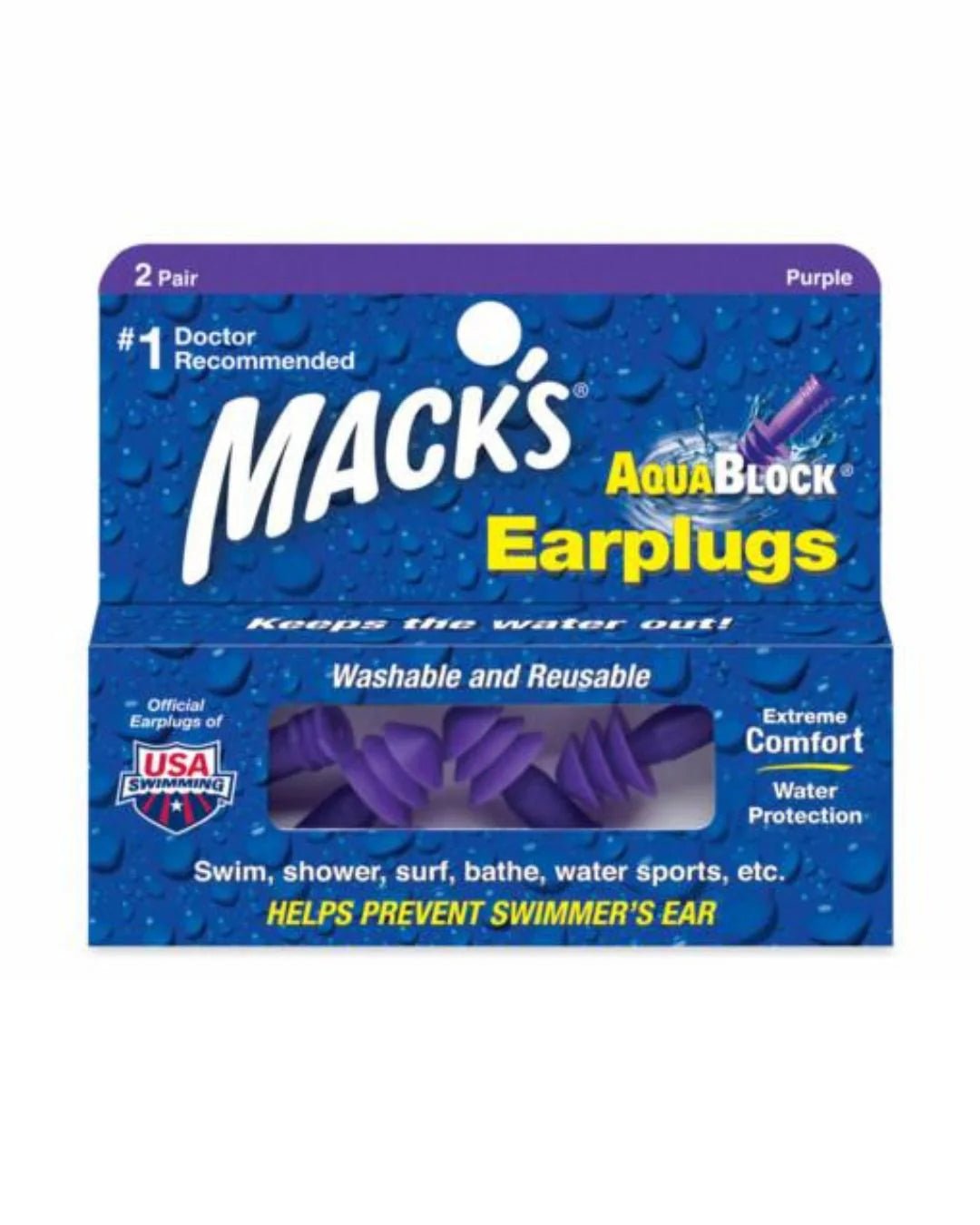 Mack's Aqua Block Earplugs (2 Pair) - Soul Performance Surf & Skate - Block Surf
