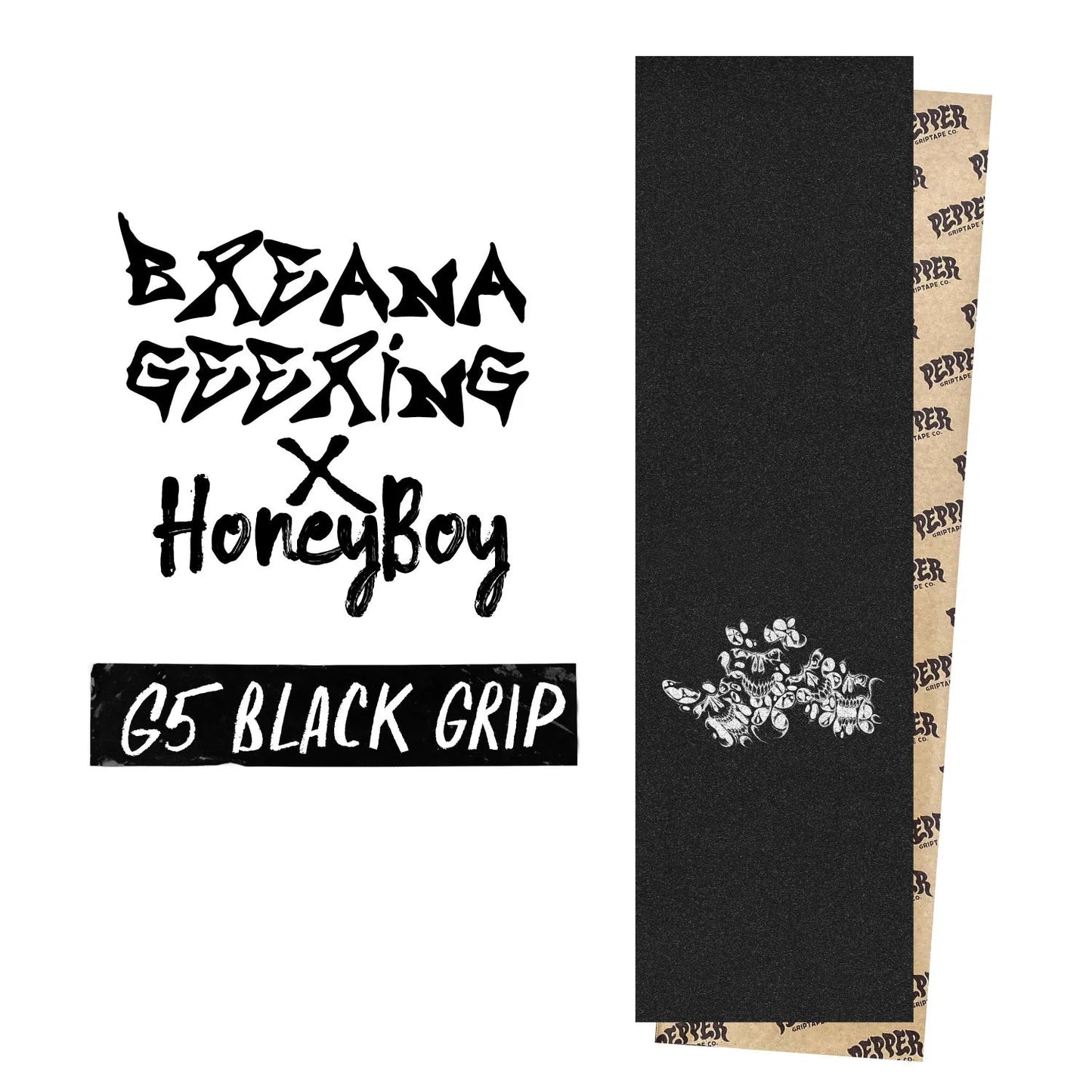 Pepper Grip Tape Co. Breana Gearing on G5 Black 9x33.5" - Soul Performance Surf & Skate - Pepper
