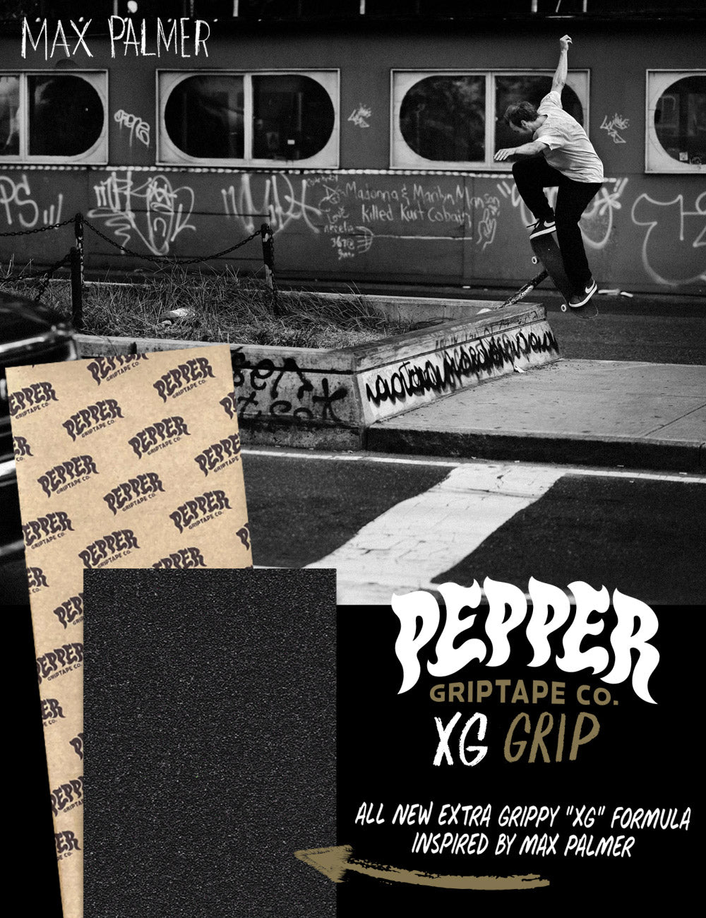 Pepper XG Black Grip 9" x 33.5" - Soul Performance Surf & Skate - Pepper