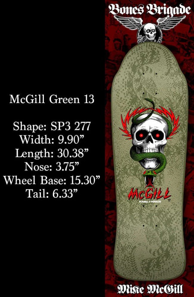 Powell Peralta Bones Brigade Deck Series 13 Green- Mike McGill - Soul Performance Surf & Skate - Powell Peralta