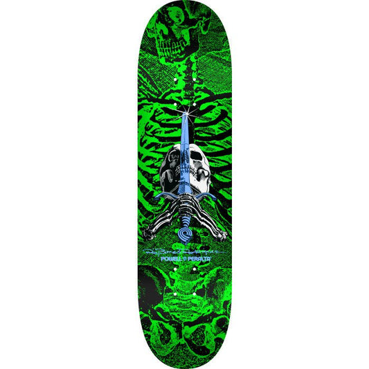 Powell Peralta Skull and Sword Skateboard Deck Green - Shape 242 - 8 x 31.45 - Soul Performance Surf & Skate - Powell Peralta