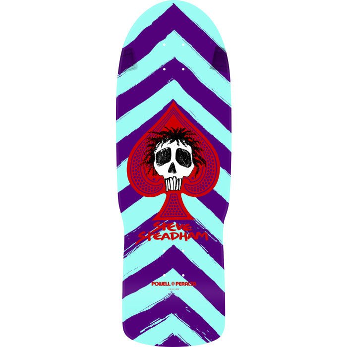 Powell Peralta Steadham Skull & Spade Skateboard Deck Purp/Aqua Reissue - 10 x 30.125 - Soul Performance Surf & Skate - Powell Peralta