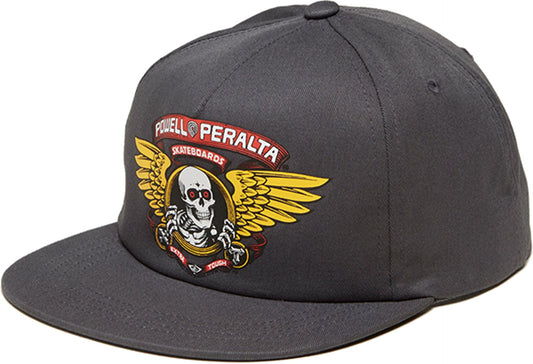 Powell Peralta Winged Ripper Snap Back Cap - Charcoal - Soul Performance Surf & Skate - Powell Peralta
