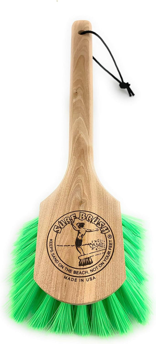 Surf Brush 8 Inch Custom Wood Handle in Green, Leash String Included - Soul Performance Surf & Skate - Surf Brush
