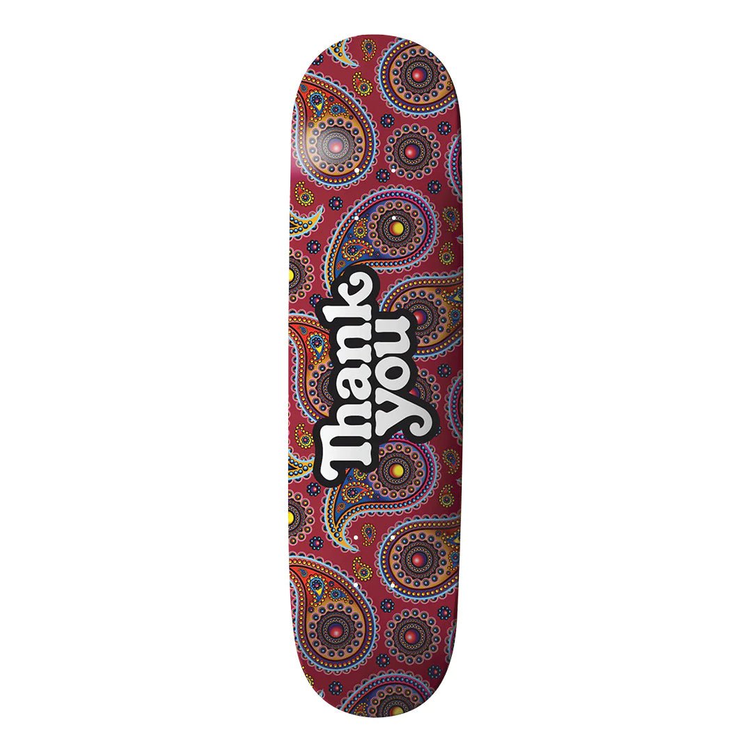 Thank You Skate Co. Paisley Logo Deck 7.5 – Soul Performance Surf Thank You Skate Co. Paisley Logo Deck 7.5 – Soul Performance Surf