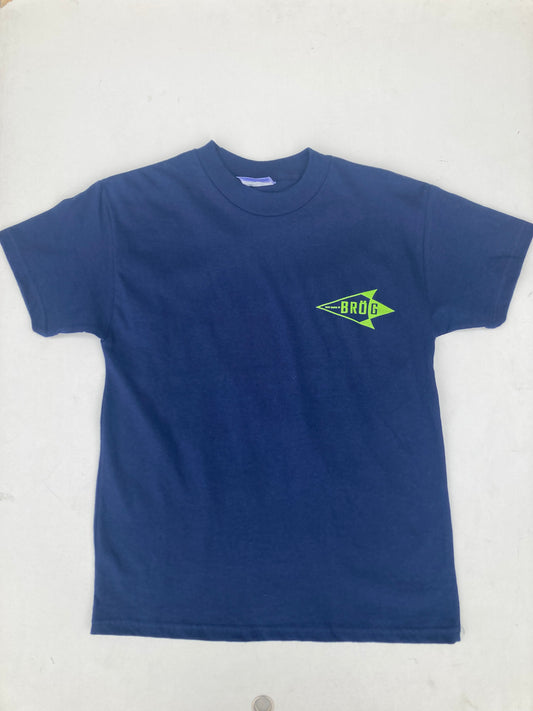 Brög Arrowhead Logo T-Shirt Green on Blue