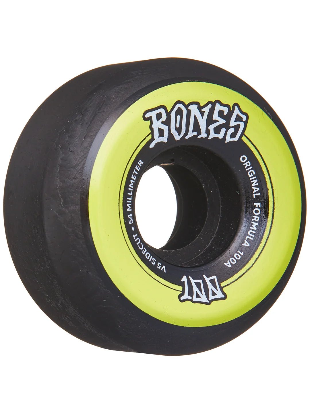 BONES WHEELS OG Formula Skateboard Wheels SIDECUT 100'S 52 V5 ORIGINAL FORMULA 100A 4PK - YELLOW/BLACK - Soul Performance Surf & Skate - Bones