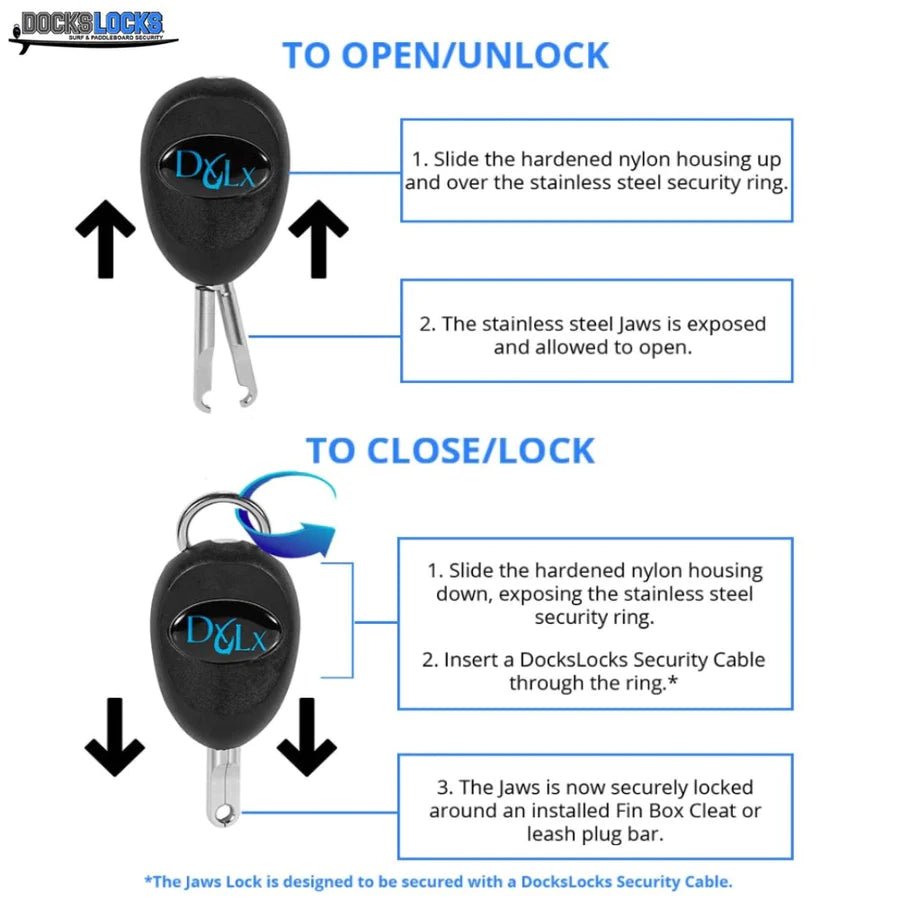 DocksLocks® SUP Paddleboard and Surfboard Lock Anti-Theft Security System - Soul Performance Surf & Skate - Soul Performance Surf & Skate