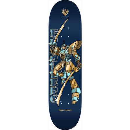 Powell Peralta Steve Caballero Gundam FLIGHT Skateboard Deck Blue / Gold Foil - Shape 244 - 8.5 x 32.08
