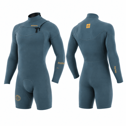 MEN SEAFARER HYBRID 3/2MM CHEST ZIP LONG SLEEVE SPRINGSUIT. COLOR: PEWTER - Soul Performance Surf & Skate - Manera