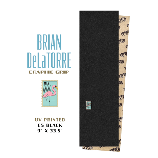 Pepper Grip Tape Co G5 Brian DeLaTorre Griptape - 9" x 33.5" - Soul Performance Surf & Skate - Pepper