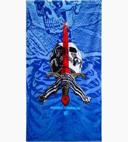 Powell Peralta Skull & Sword Beach Towel Blue Fade - Soul Performance Surf & Skate - Soul Performance Surf & Skate